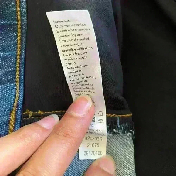 Spanx pull-on High Rise Raw Hem light distressed Blue Jean Leggings Women Size M - Picture 8 of 9